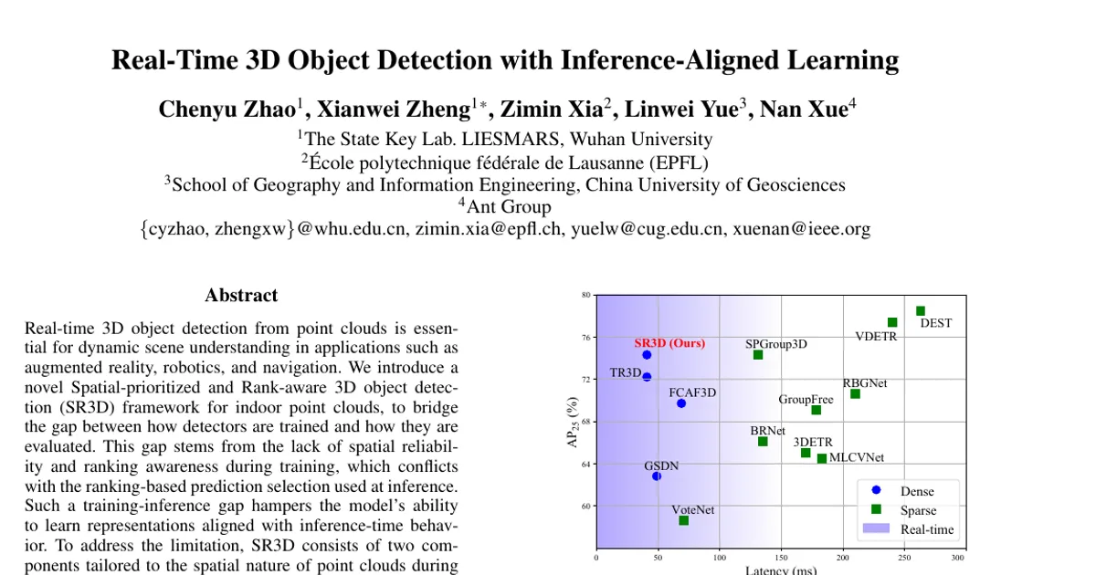 Real-Time 3D Object Detection with Inference-Aligned Learning