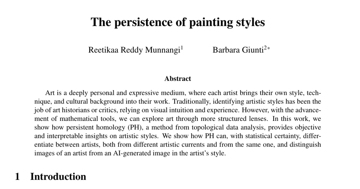 The persistence of painting styles