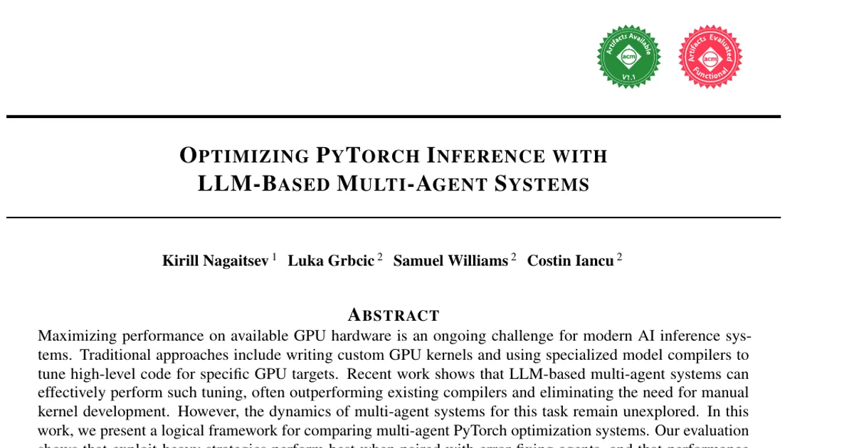 Optimizing PyTorch Inference with LLM-Based Multi-Agent Systems