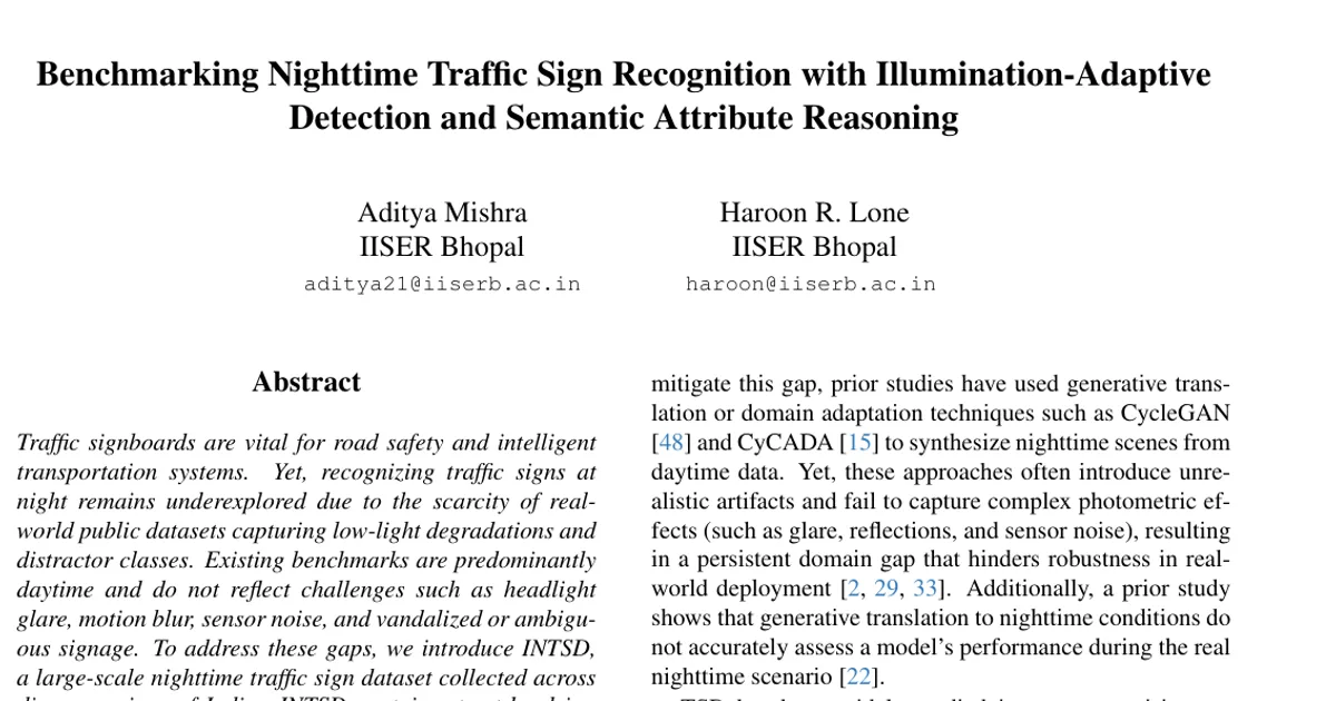 Benchmarking Nighttime Traffic Sign Recognition with Illumination-Adaptive Detection and Semantic Attribute Reasoning