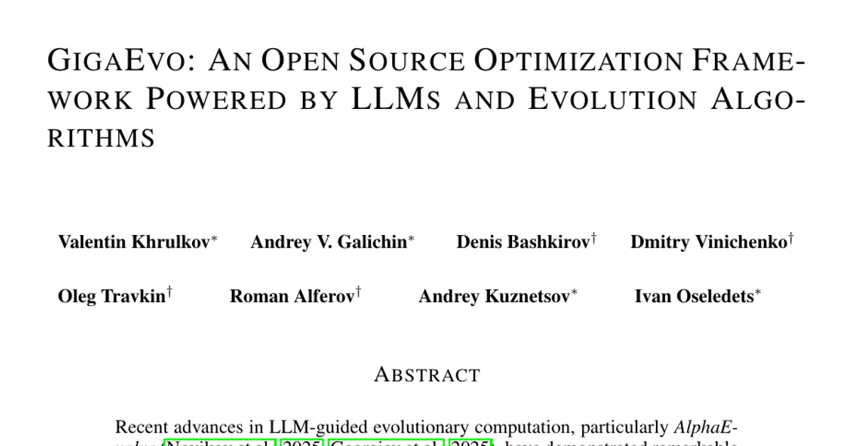 GigaEvo: An Open Source Optimization Framework Powered By LLMs And Evolution Algorithms