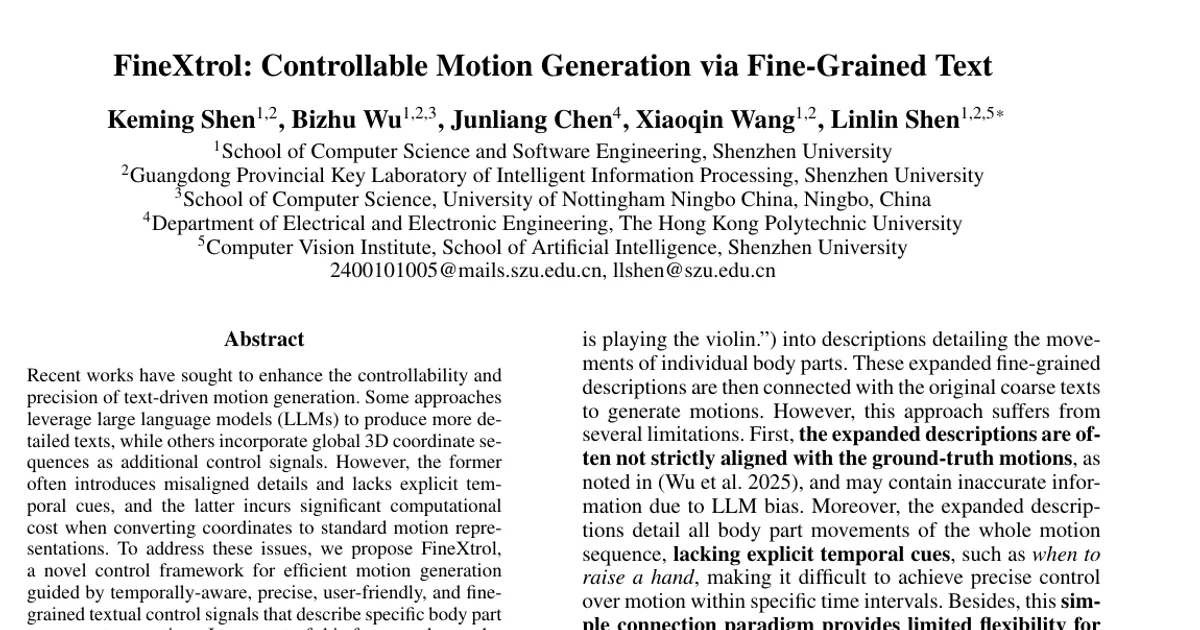 FineXtrol: Controllable Motion Generation via Fine-Grained Text