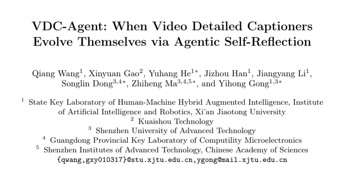 VDC-Agent: When Video Detailed Captioners Evolve Themselves via Agentic Self-Reflection