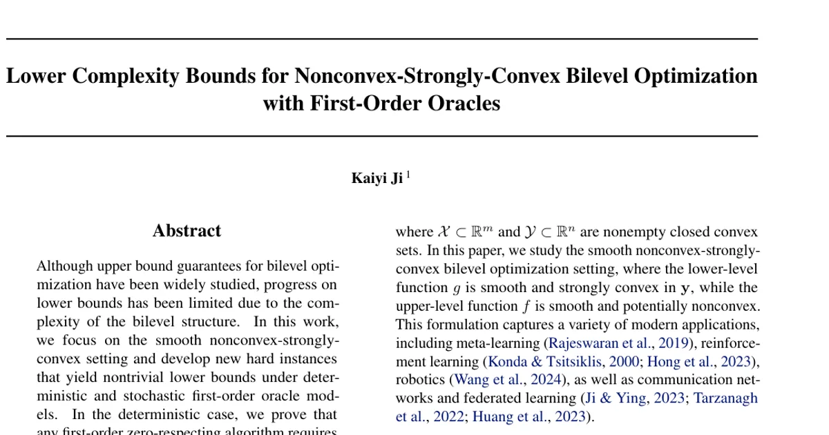 Lower Complexity Bounds for Nonconvex-Strongly-Convex Bilevel Optimization with First-Order Oracles