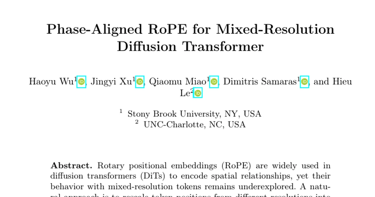 Phase-Aligned RoPE for Mixed-Resolution Diffusion Transformer