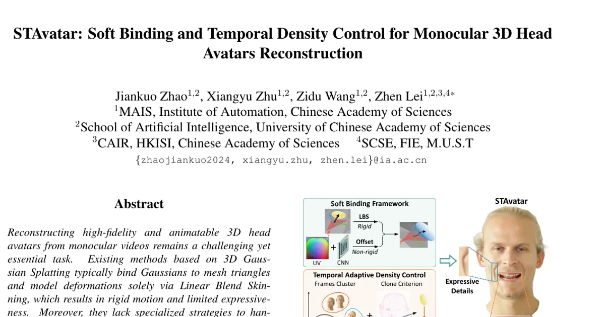 STAvatar: Soft Binding and Temporal Density Control for Monocular 3D Head Avatars Reconstruction