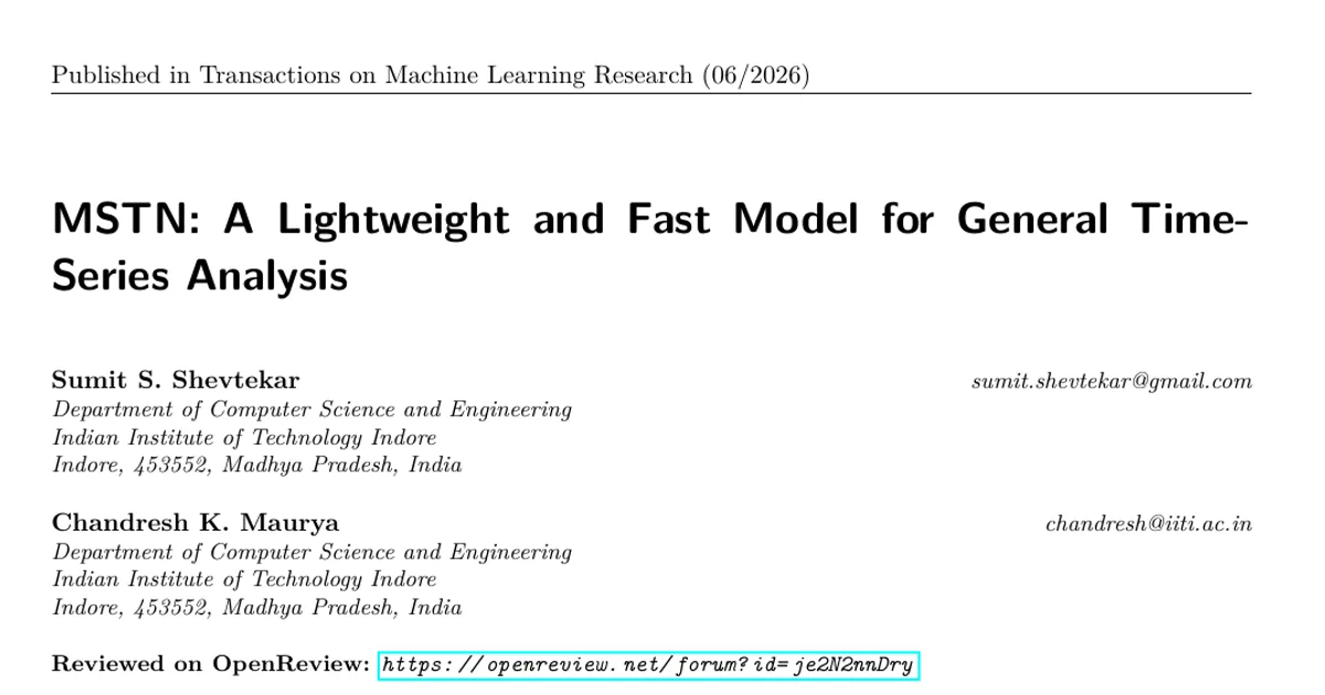 MSTN: A Lightweight and Fast Model for General TimeSeries Analysis