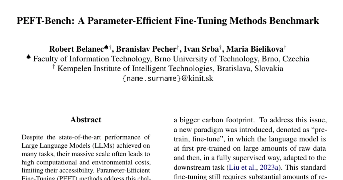 PEFT-Bench: A Parameter-Efficient Fine-Tuning Methods Benchmark