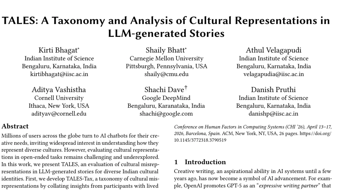 TALES: A Taxonomy and Analysis of Cultural Representations in LLM-generated Stories