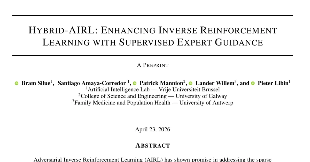 Hybrid-AIRL: Enhancing Inverse Reinforcement Learning with Supervised Expert Guidance