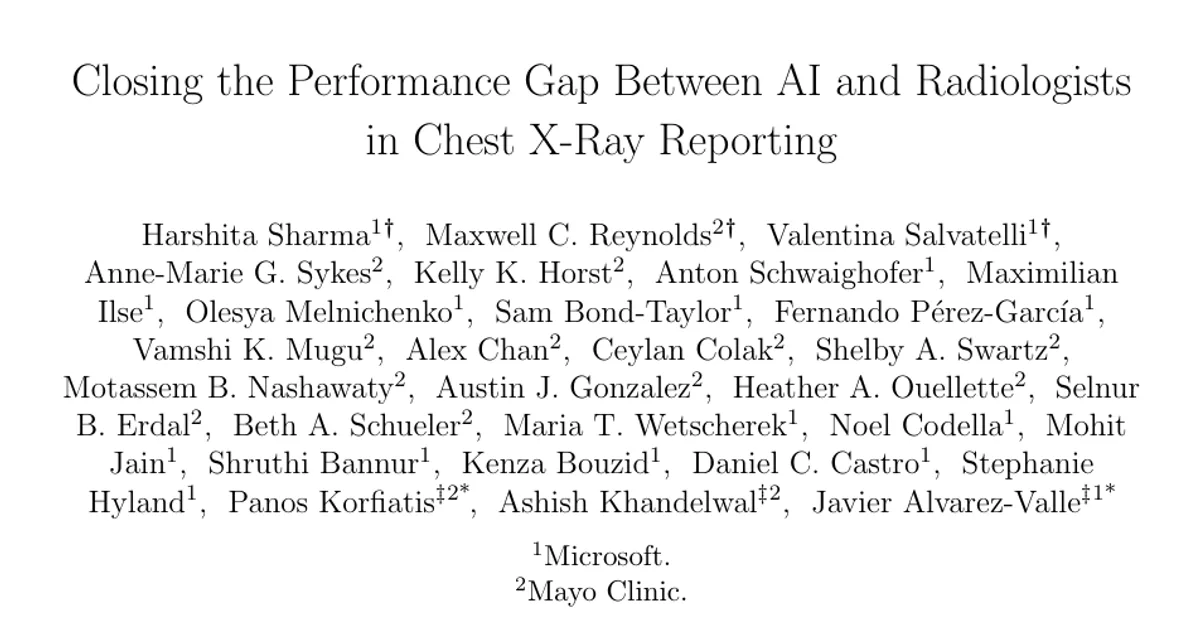 Closing the Performance Gap Between AI and Radiologists in Chest X-Ray Reporting