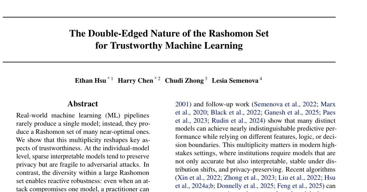 The Double-Edged Nature of the Rashomon Set for Trustworthy Machine Learning