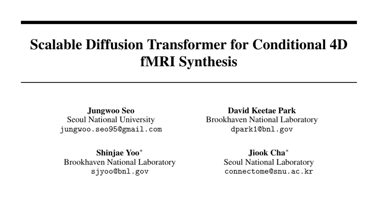 Scalable Diffusion Transformer for Conditional 4D fMRI Synthesis