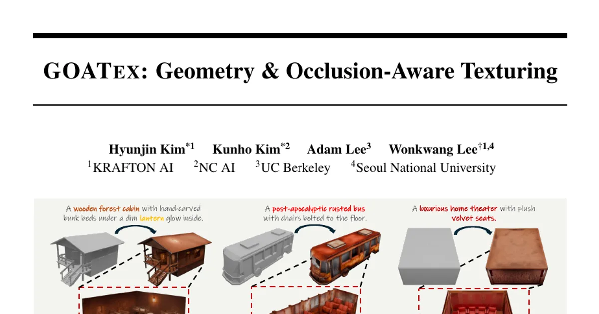 GOATex: Geometry & Occlusion-Aware Texturing
