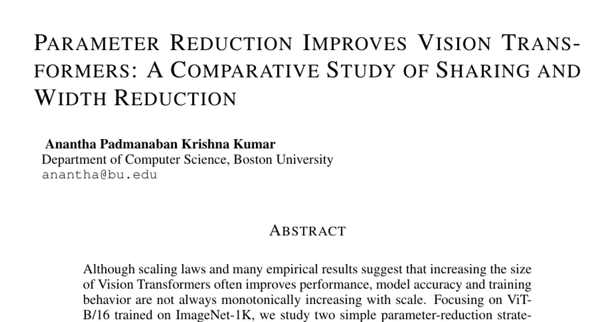 Parameter Reduction Improves Vision Transformers: A Comparative Study of Sharing and Width Reduction