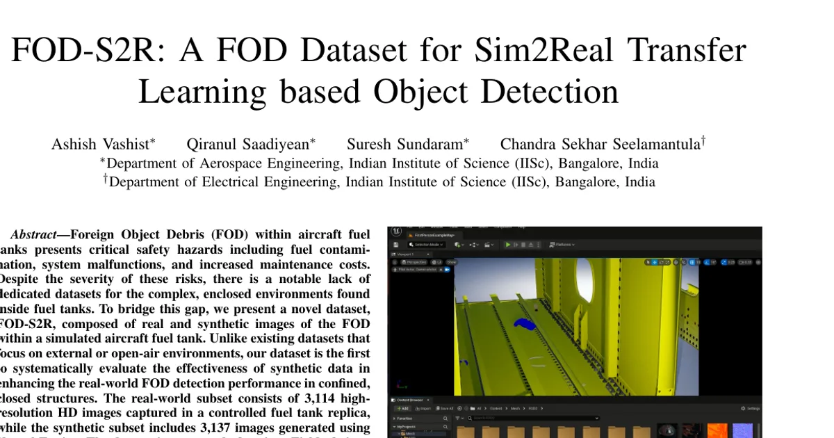 FOD-S2R: A FOD Dataset for Sim2Real Transfer Learning based Object Detection