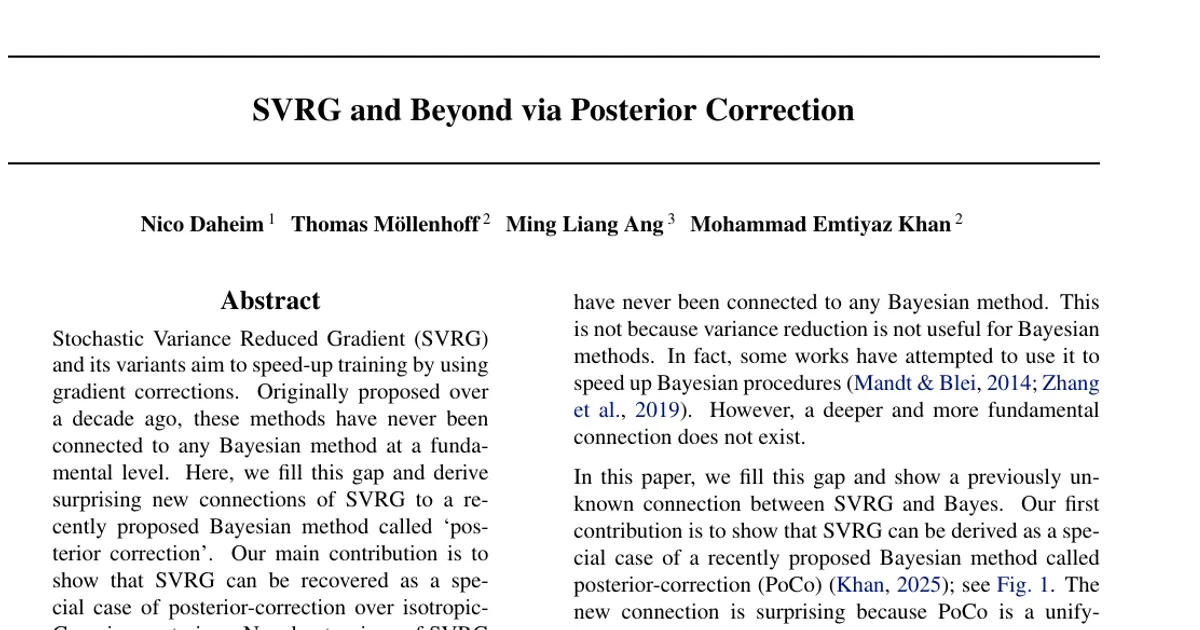 SVRG and Beyond via Posterior Correction
