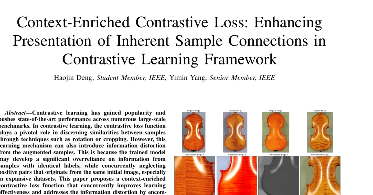 Context-Enriched Contrastive Loss: Enhancing Presentation of Inherent Sample Connections in Contrastive Learning Framework