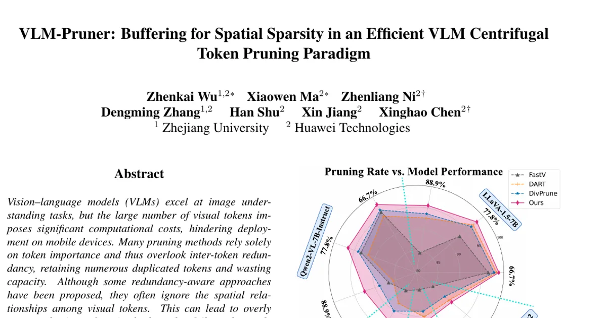 VLM-Pruner: Buffering for Spatial Sparsity in an Efficient VLM Centrifugal Token Pruning Paradigm