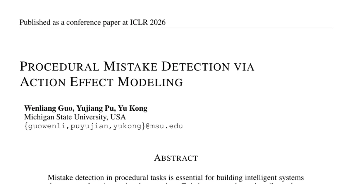Procedural Mistake Detection via Action Effect Modeling