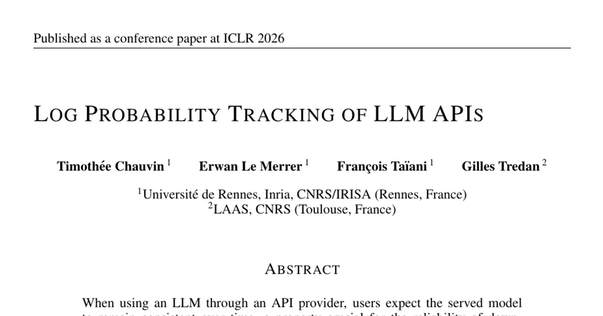 Log Probability Tracking of LLM APIs