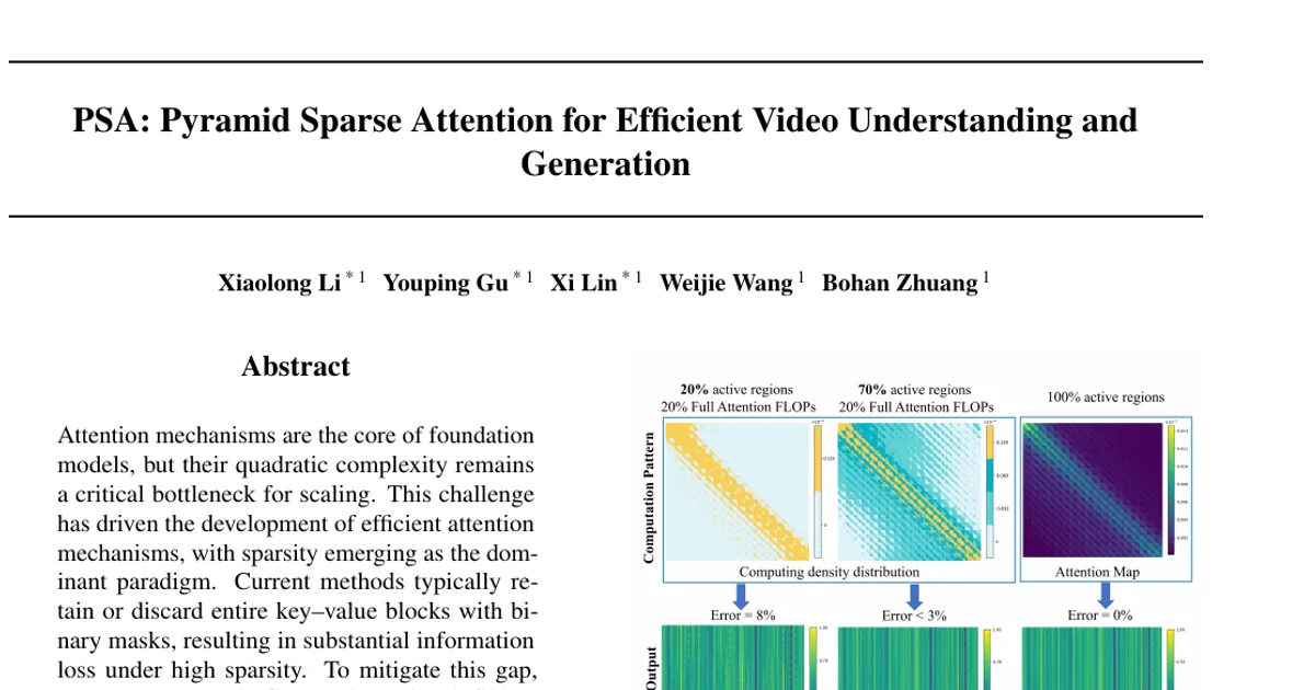 PSA: Pyramid Sparse Attention for Efficient Video Understanding and Generation