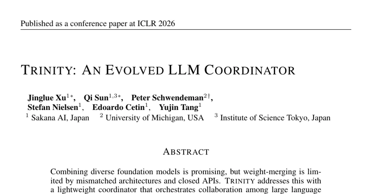 TRINITY: An Evolved LLM Coordinator