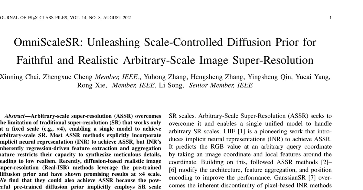 OmniScaleSR: Unleashing Scale-Controlled Diffusion Prior for Faithful and Realistic Arbitrary-Scale Image Super-Resolution