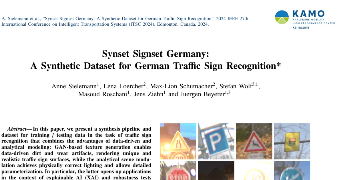 Synset Signset Germany: a Synthetic Dataset for German Traffic Sign Recognition