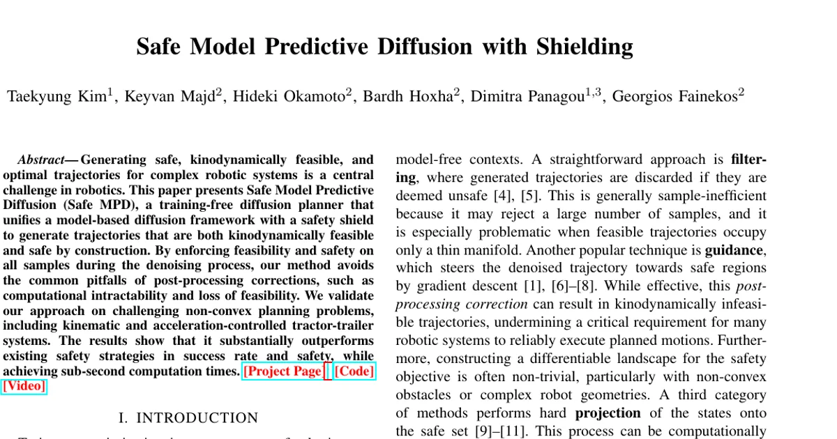 Safe Model Predictive Diffusion with Shielding