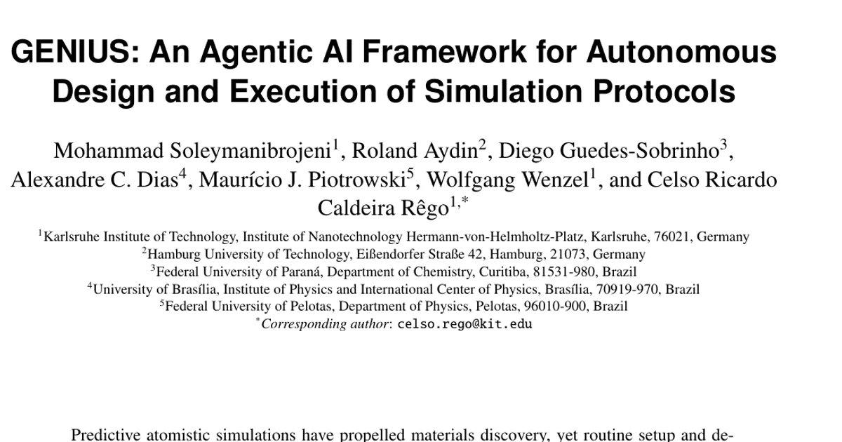 GENIUS: An Agentic AI Framework for Autonomous Design and Execution of Simulation Protocols