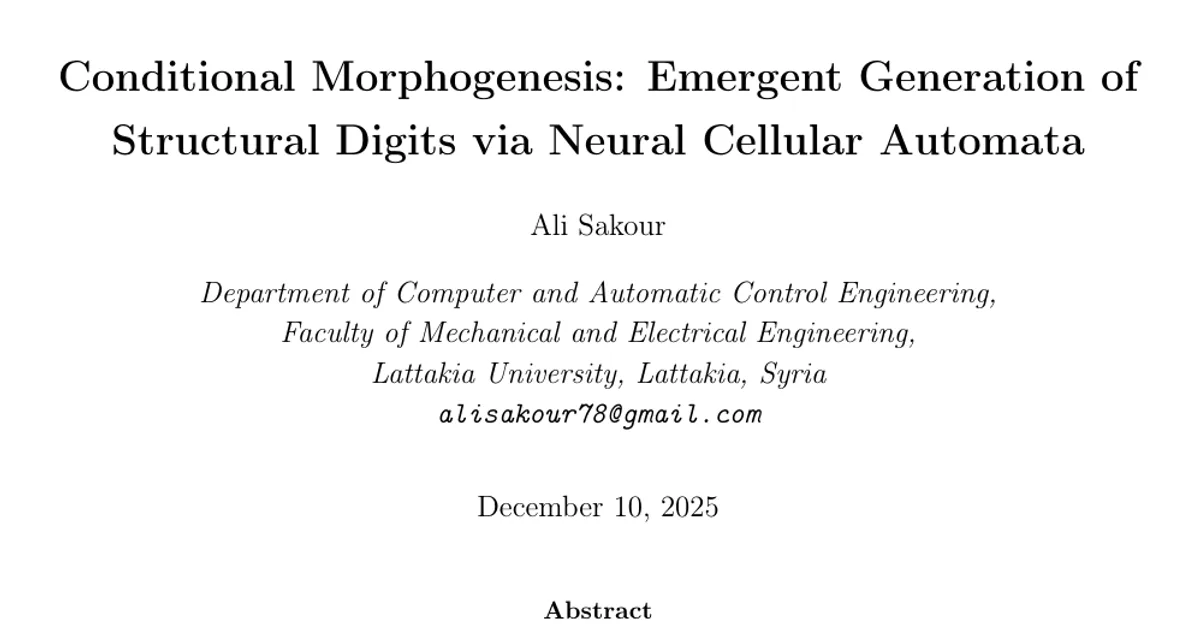 Conditional Morphogenesis: Emergent Generation of Structural Digits via Neural Cellular Automata