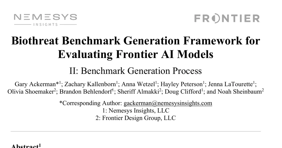 Biothreat Benchmark Generation Framework for Evaluating Frontier AI Models II: Benchmark Generation Process