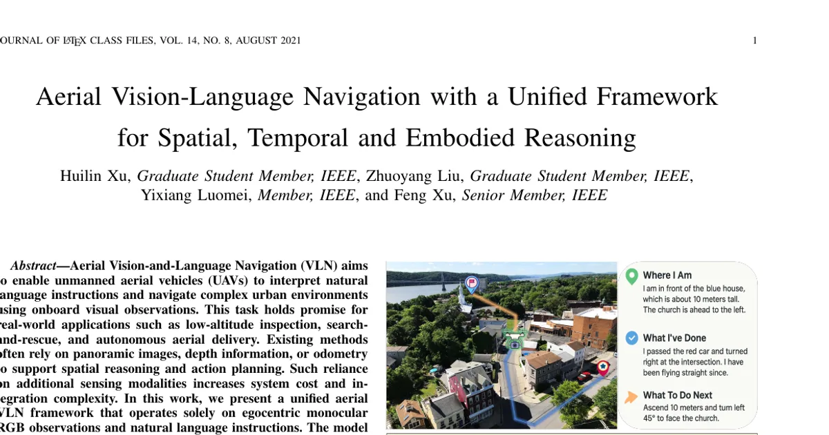 Aerial Vision-Language Navigation with a Unified Framework for Spatial, Temporal and Embodied Reasoning