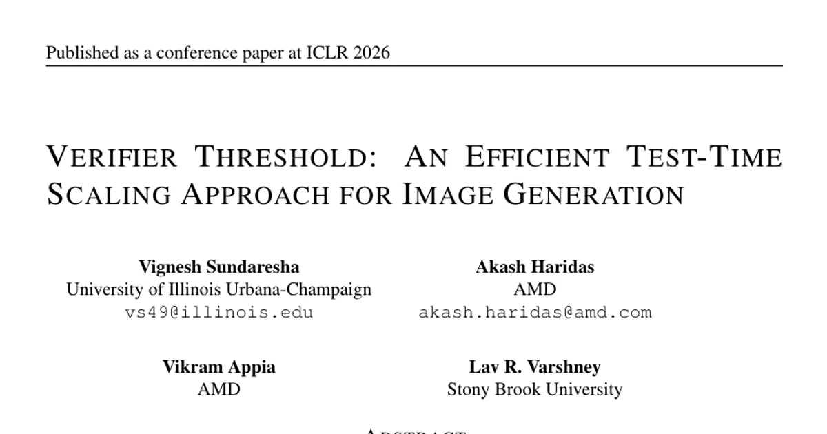 Verifier Threshold: An Efficient Test-Time Scaling Approach for Image Generation