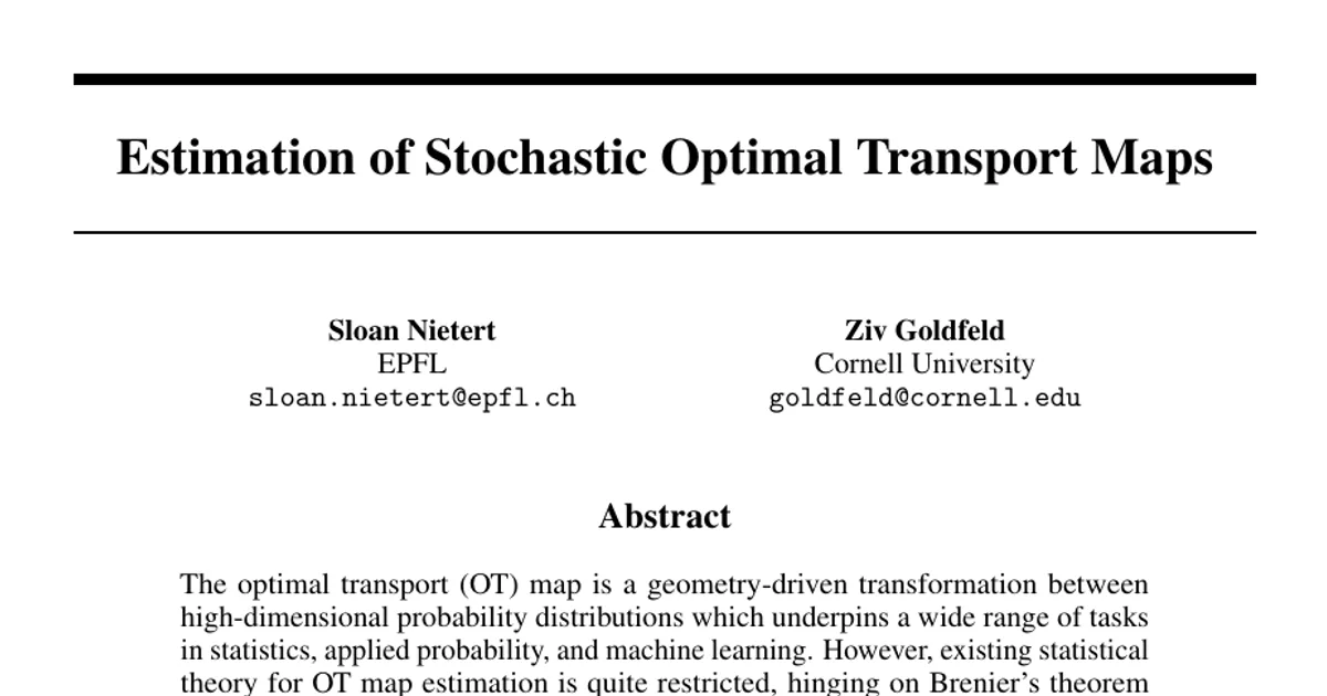 Estimation of Stochastic Optimal Transport Maps