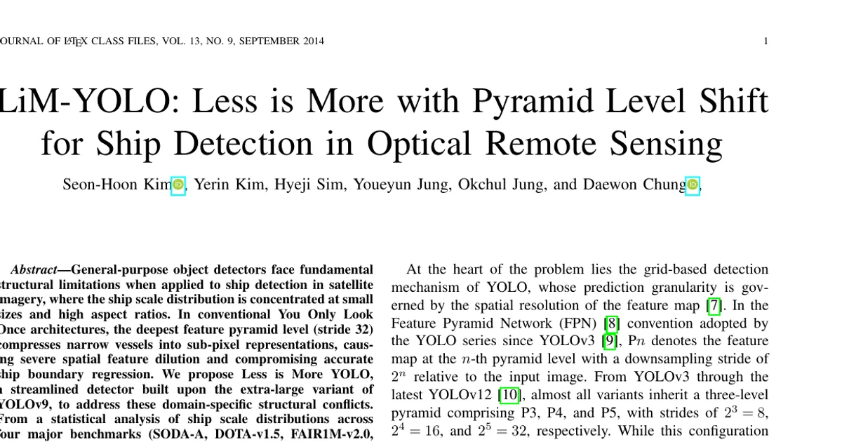 LiM-YOLO: Less is More with Pyramid Level Shift for Ship Detection in Optical Remote Sensing