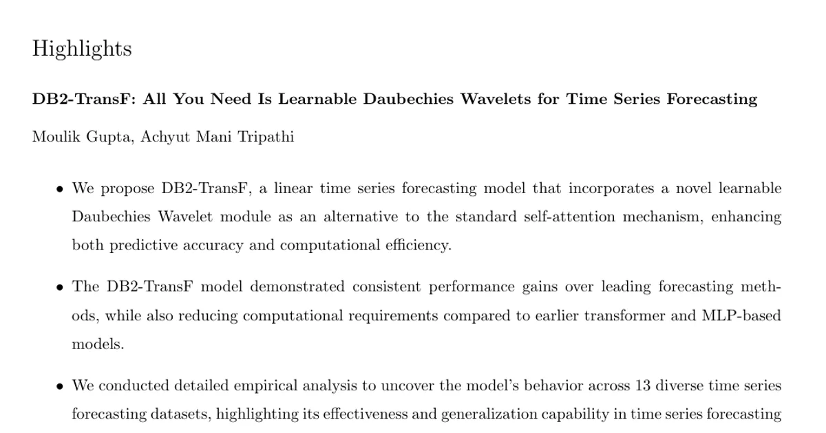 DB2-TransF: All You Need Is Learnable Daubechies Wavelets for Time Series Forecasting