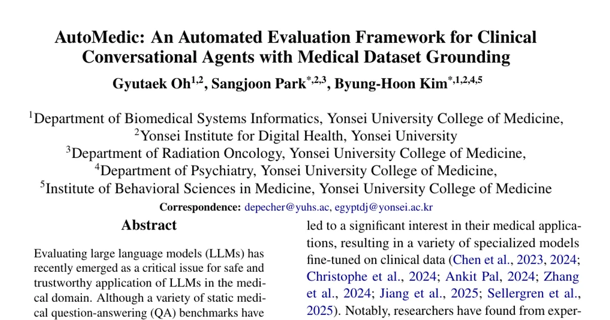AutoMedic: An Automated Evaluation Framework for Clinical Conversational Agents with Medical Dataset Grounding