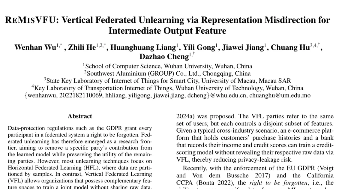 REMISVFU: Vertical Federated Unlearning via Representation Misdirection for Intermediate Output Feature