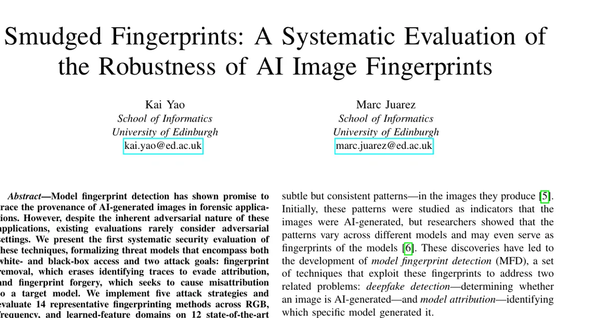 Smudged Fingerprints: A Systematic Evaluation of the Robustness of AI Image Fingerprints