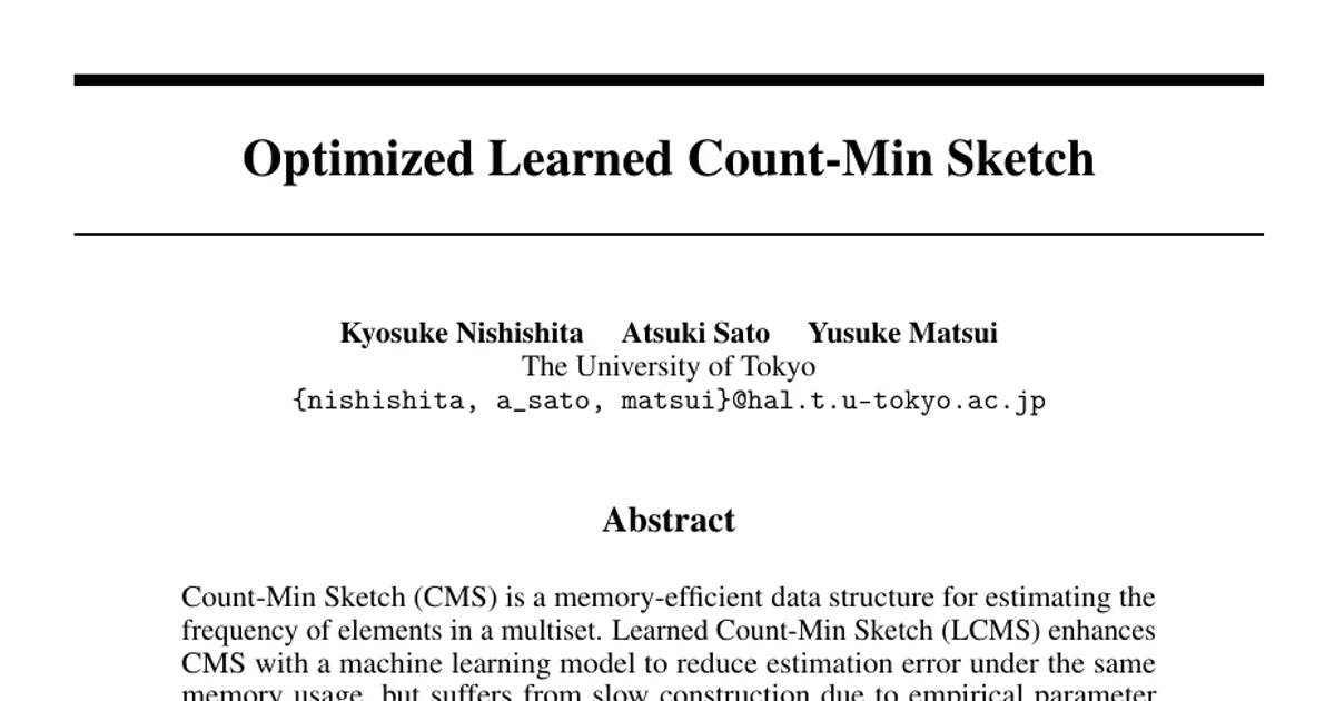 Optimized Learned Count-Min Sketch