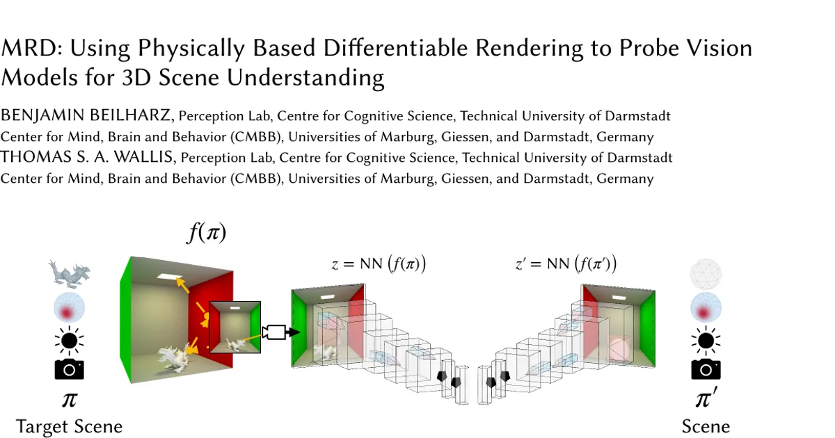 MRD: Using Physically Based Differentiable Rendering to Probe Vision Models for 3D Scene Understanding