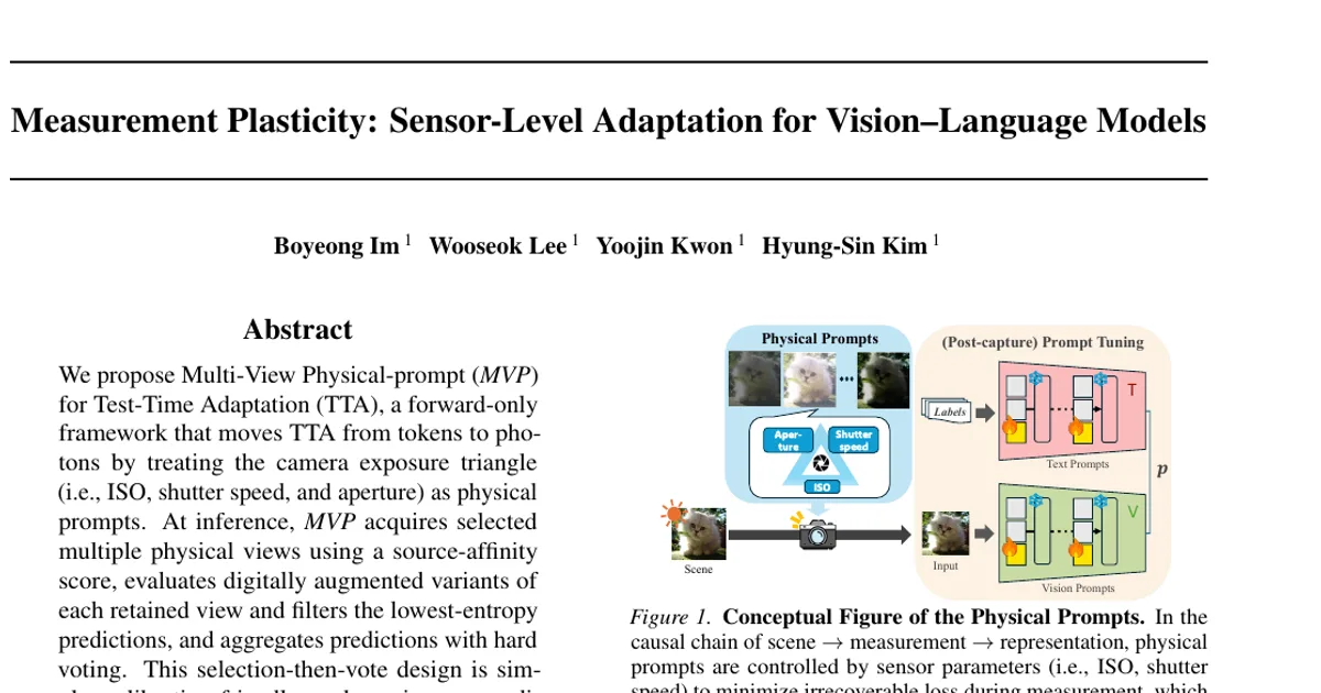 Measurement Plasticity: Sensor-Level Adaptation for Vision-Language Models