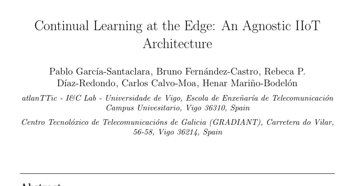 Continual Learning at the Edge: An Agnostic IIoT Architecture