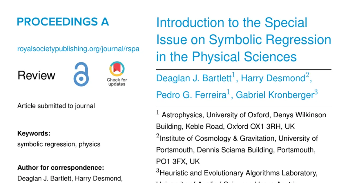 Introduction to Symbolic Regression in the Physical Sciences