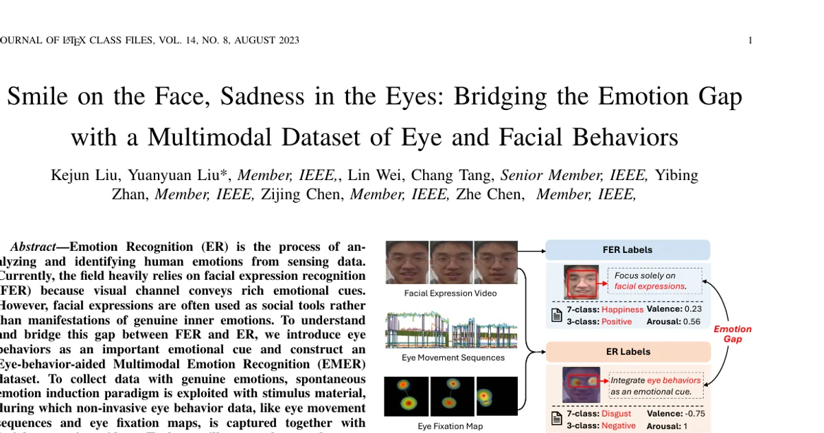 Smile on the Face, Sadness in the Eyes: Bridging the Emotion Gap with a Multimodal Dataset of Eye and Facial Behaviors