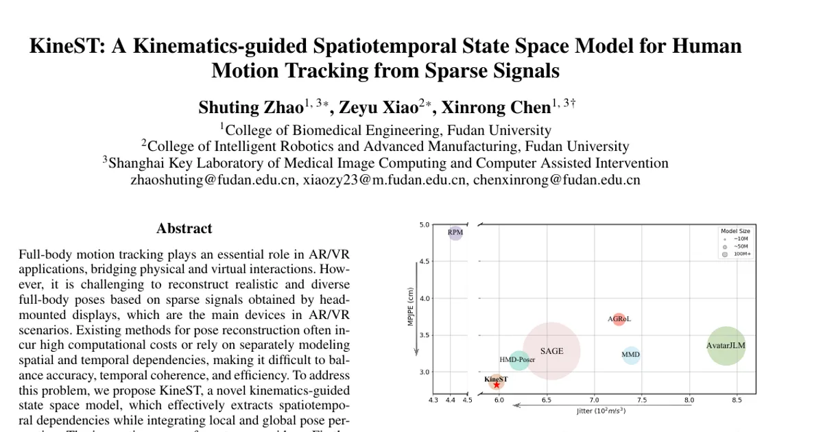 KineST: A Kinematics-guided Spatiotemporal State Space Model for Human Motion Tracking from Sparse Signals