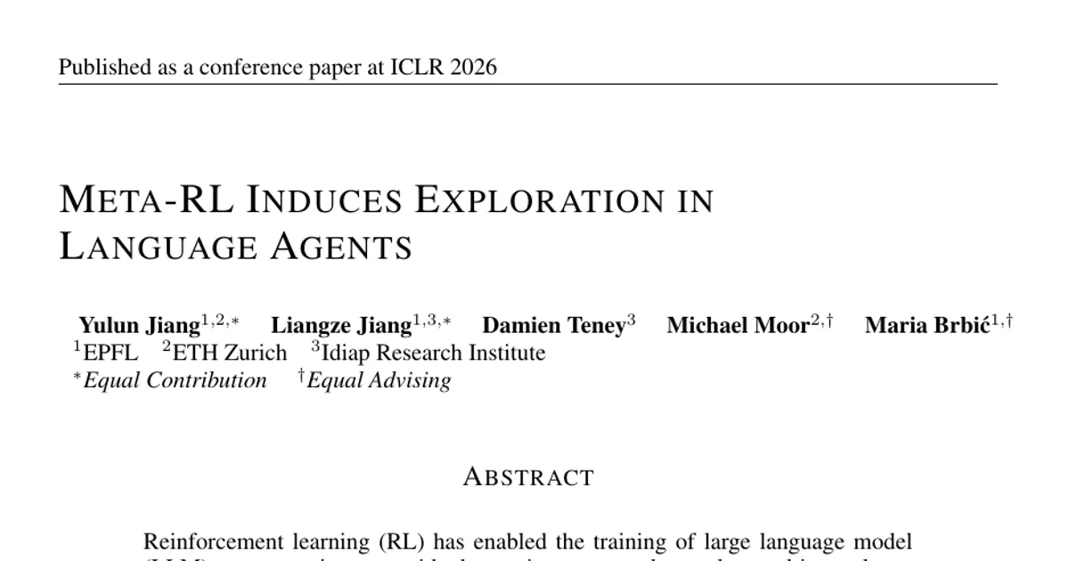 Meta-RL Induces Exploration in Language Agents