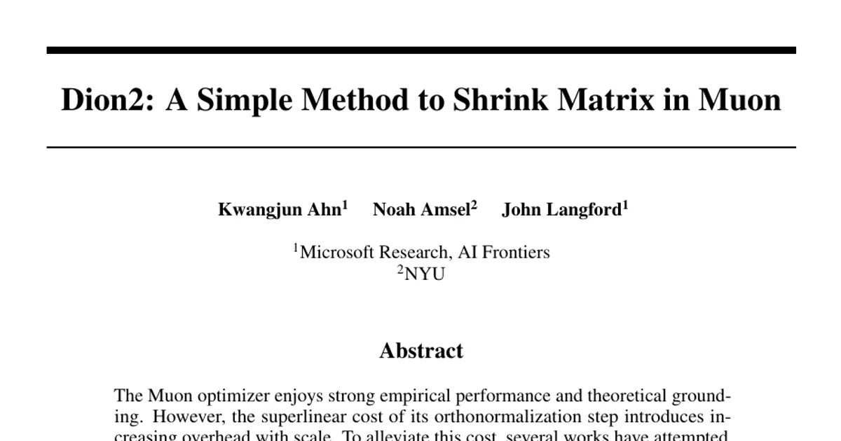 Dion2: A Simple Method to Shrink Matrix in Muon